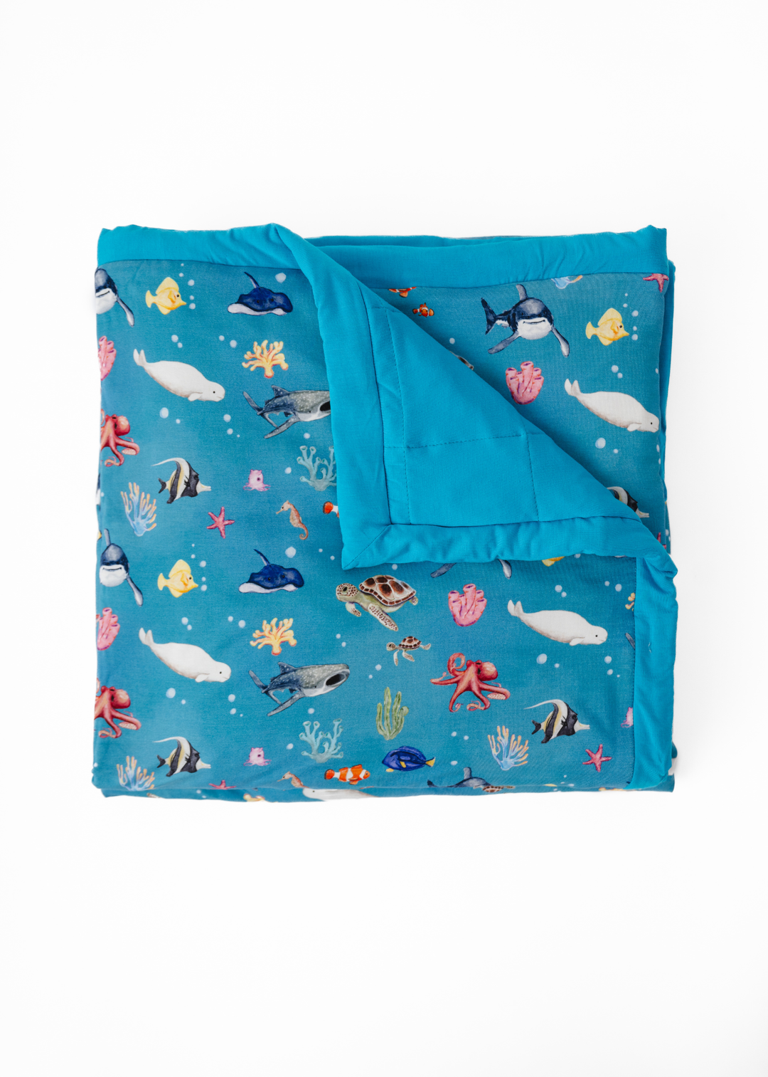 Fish are Friends Large Quilted Bamboo Blanket