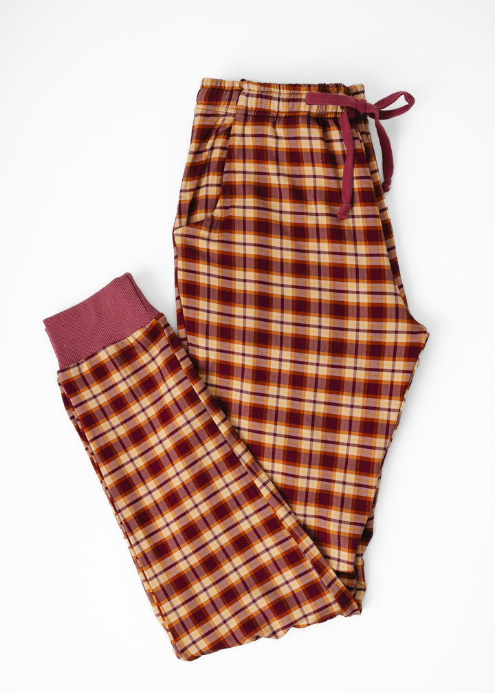 Purple Fall Plaid Adult Unisex Jogger Pants