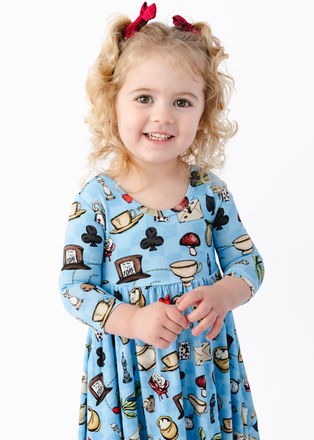 Alice's Tea Party Long Sleeve Twirl Dress