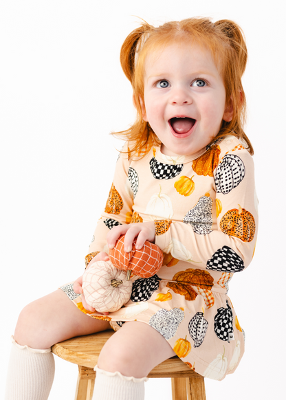 Patterned Pumpkins Baby Dress