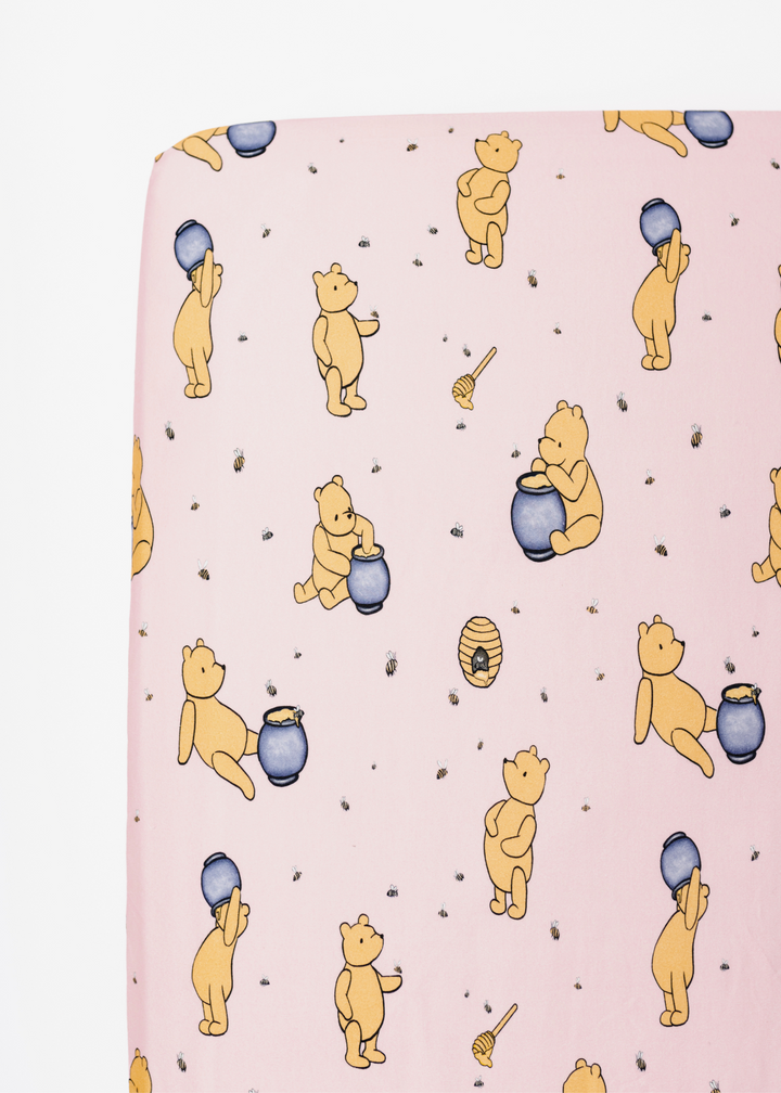 Hunny Pot Pink Bamboo Crib Sheet