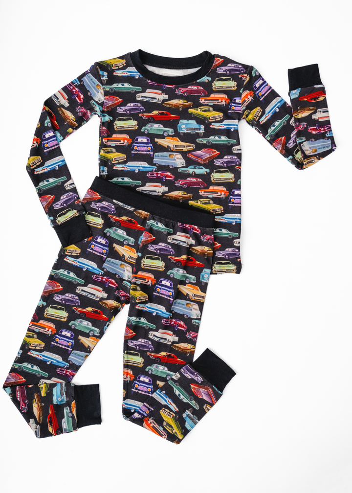 Vintage Cars Kids Bamboo Pajama Set