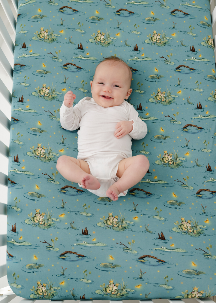 Frog Prince Bamboo Crib Sheet