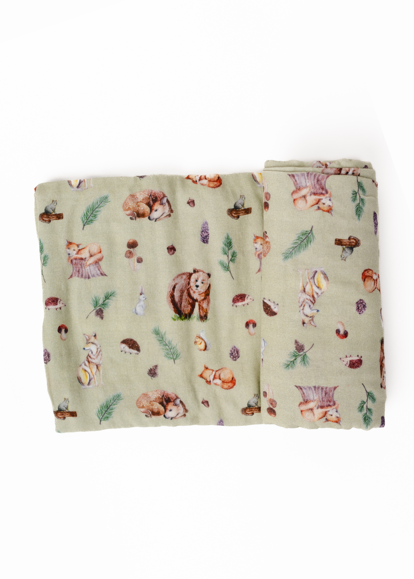 Woodland Animals Swaddle Blanket