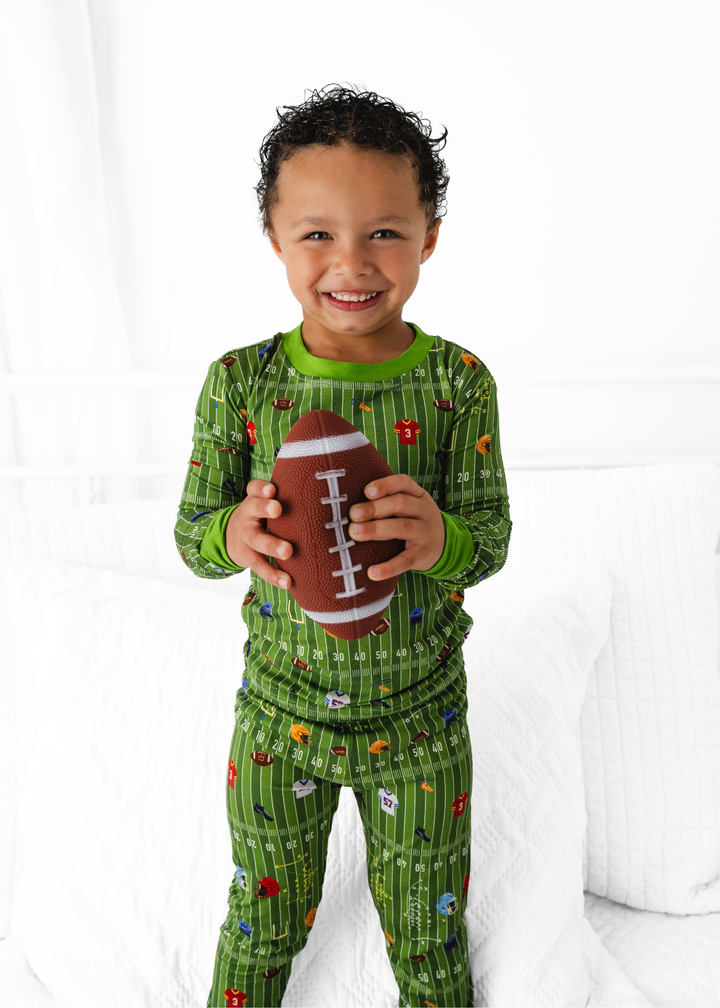 Football Field Kids Bamboo Pajama Set