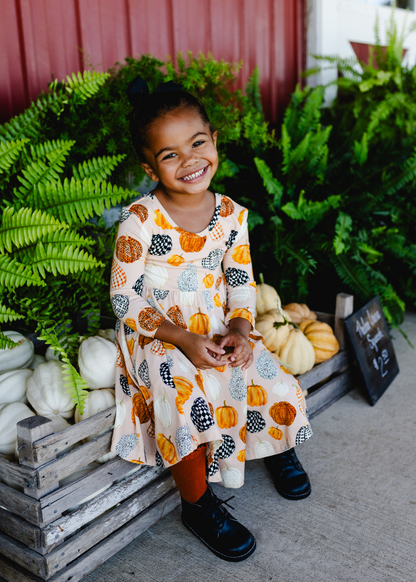 Patterned Pumpkins Twirl Dress