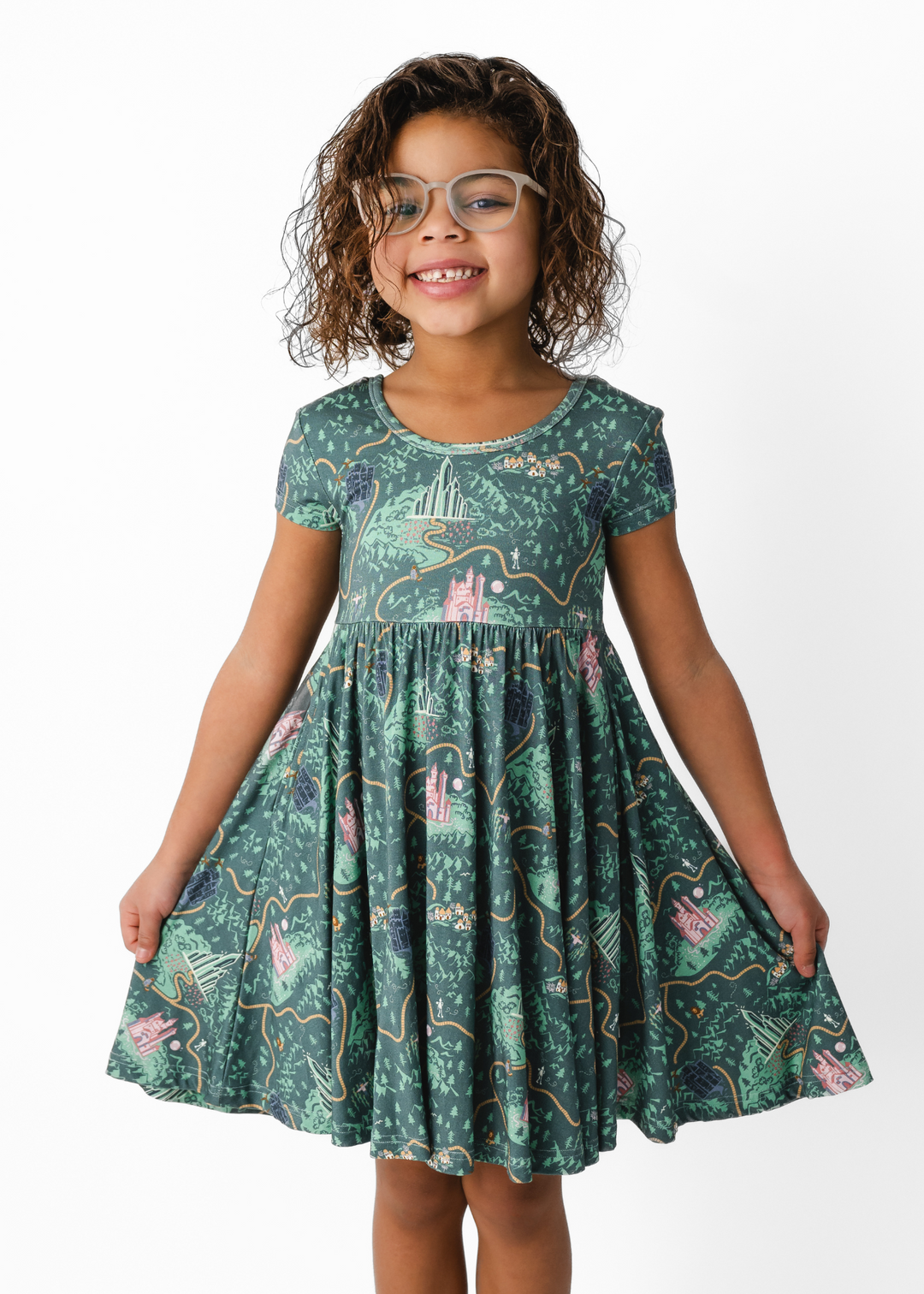 Wizard of Oz girls dress made out of buttery bamboo fabric. Perfect for girls that are fans of Wicked.