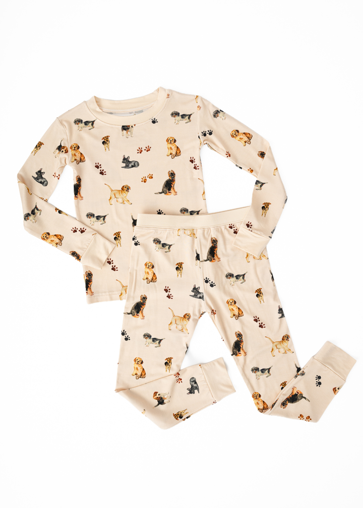 Puppies and Paw Prints Bamboo Pajama Set