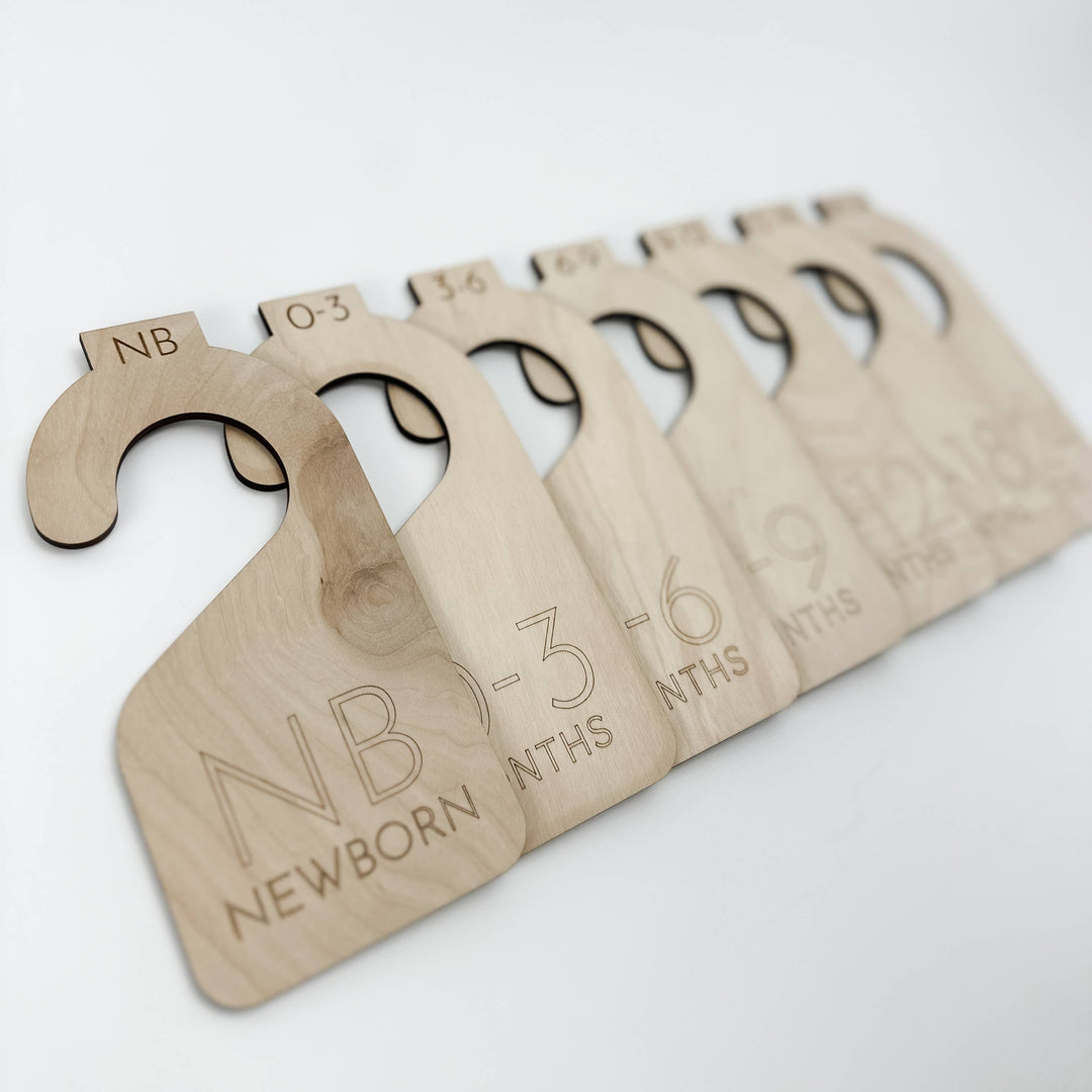 Wooden Baby Closet Dividers - Set of 7