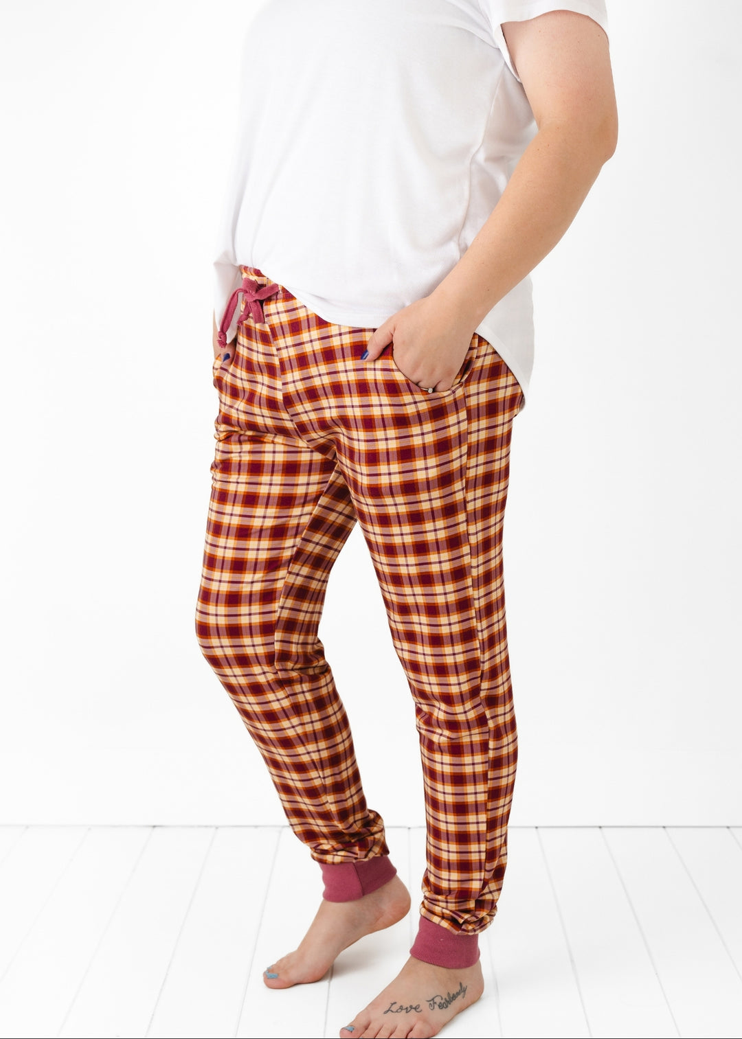 Purple Fall Plaid Adult Unisex Jogger Pants