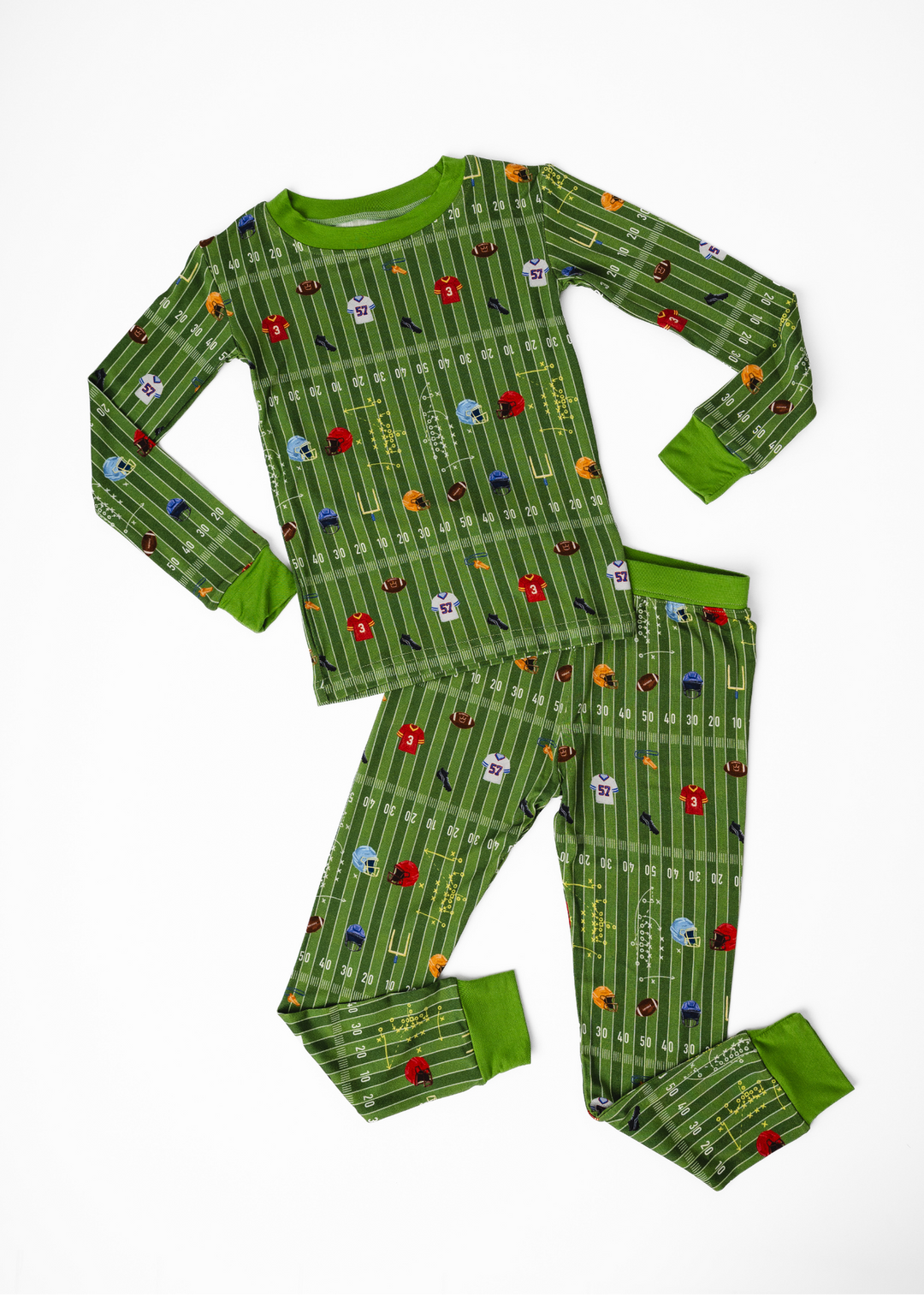 Football Field Kids Bamboo Pajama Set
