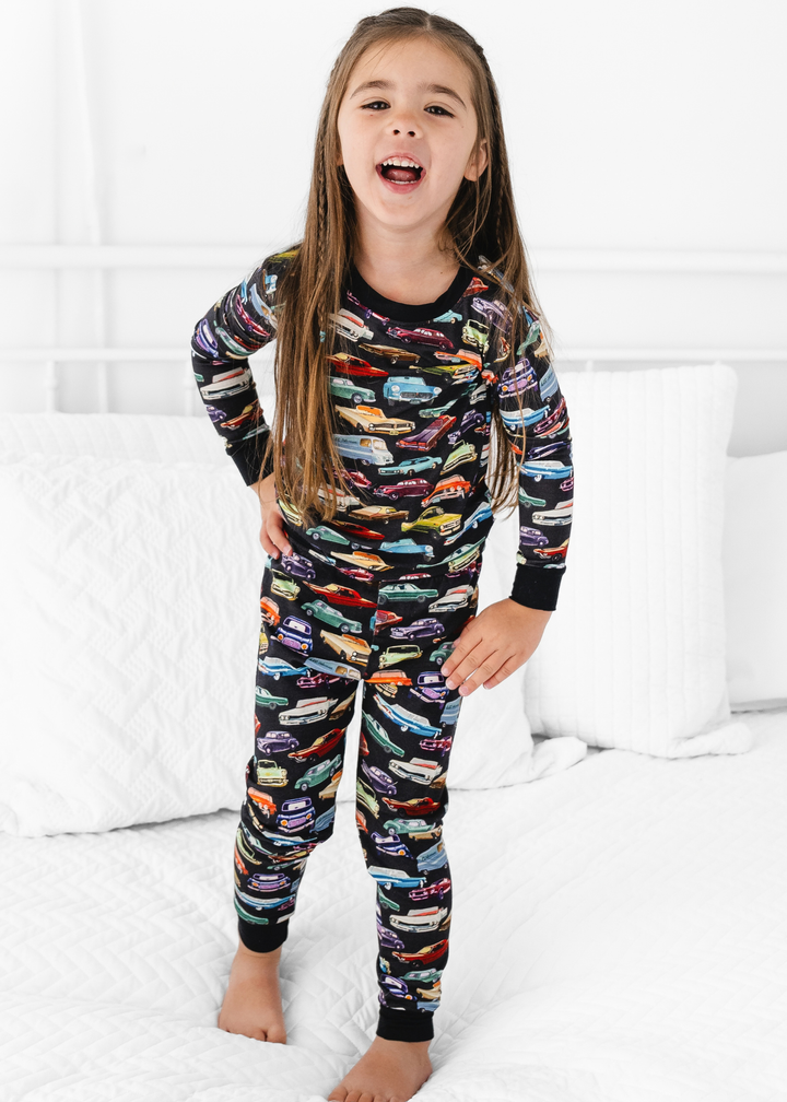 Vintage Cars Kids Bamboo Pajama Set
