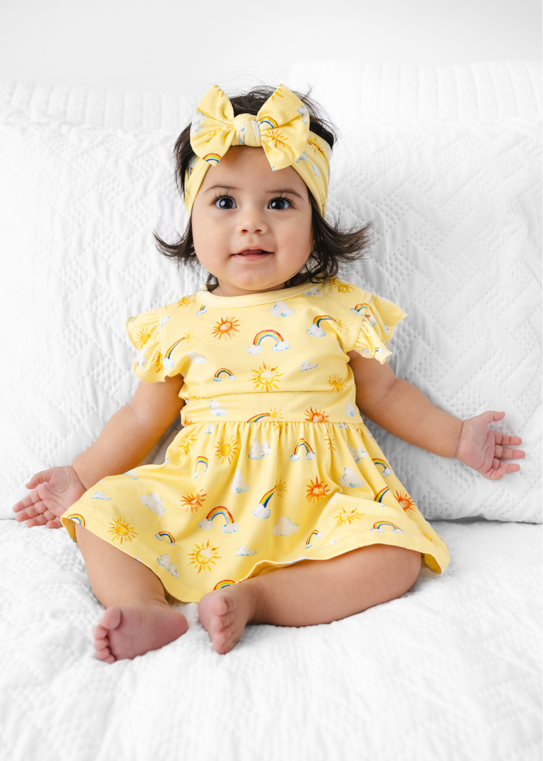 Sunshine & Rainbows Baby Flutter Dress