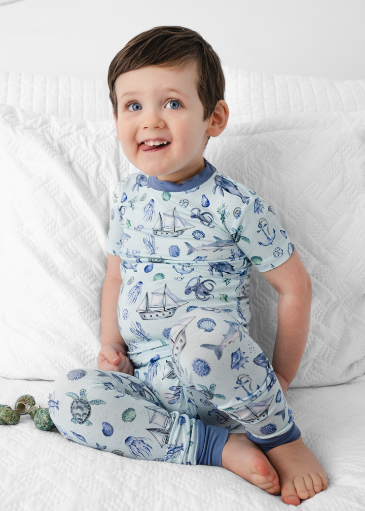 Sea Creatures Short Sleeve Bamboo Pajama Set