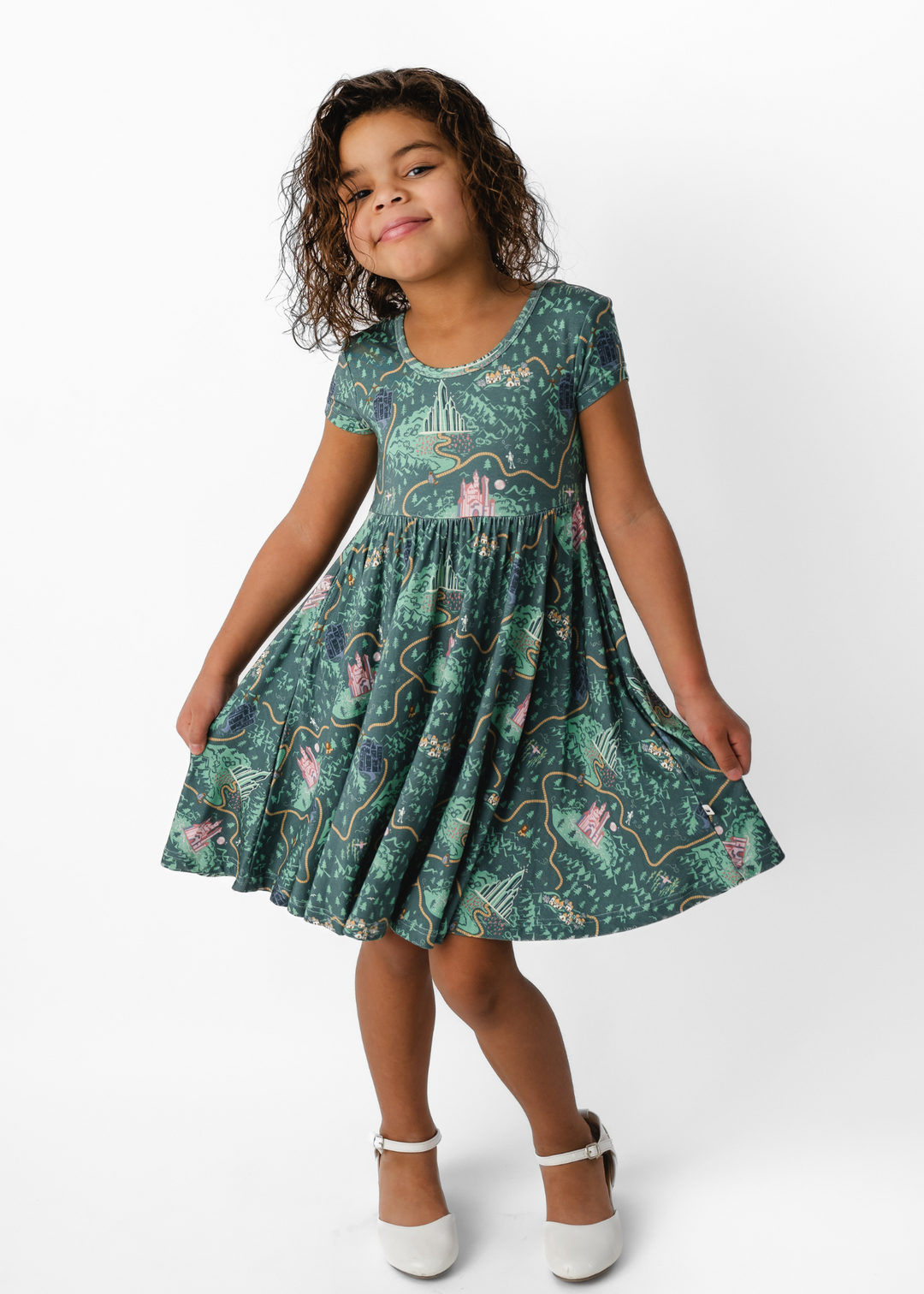 Emerald City Short Sleeve Twirl Dress