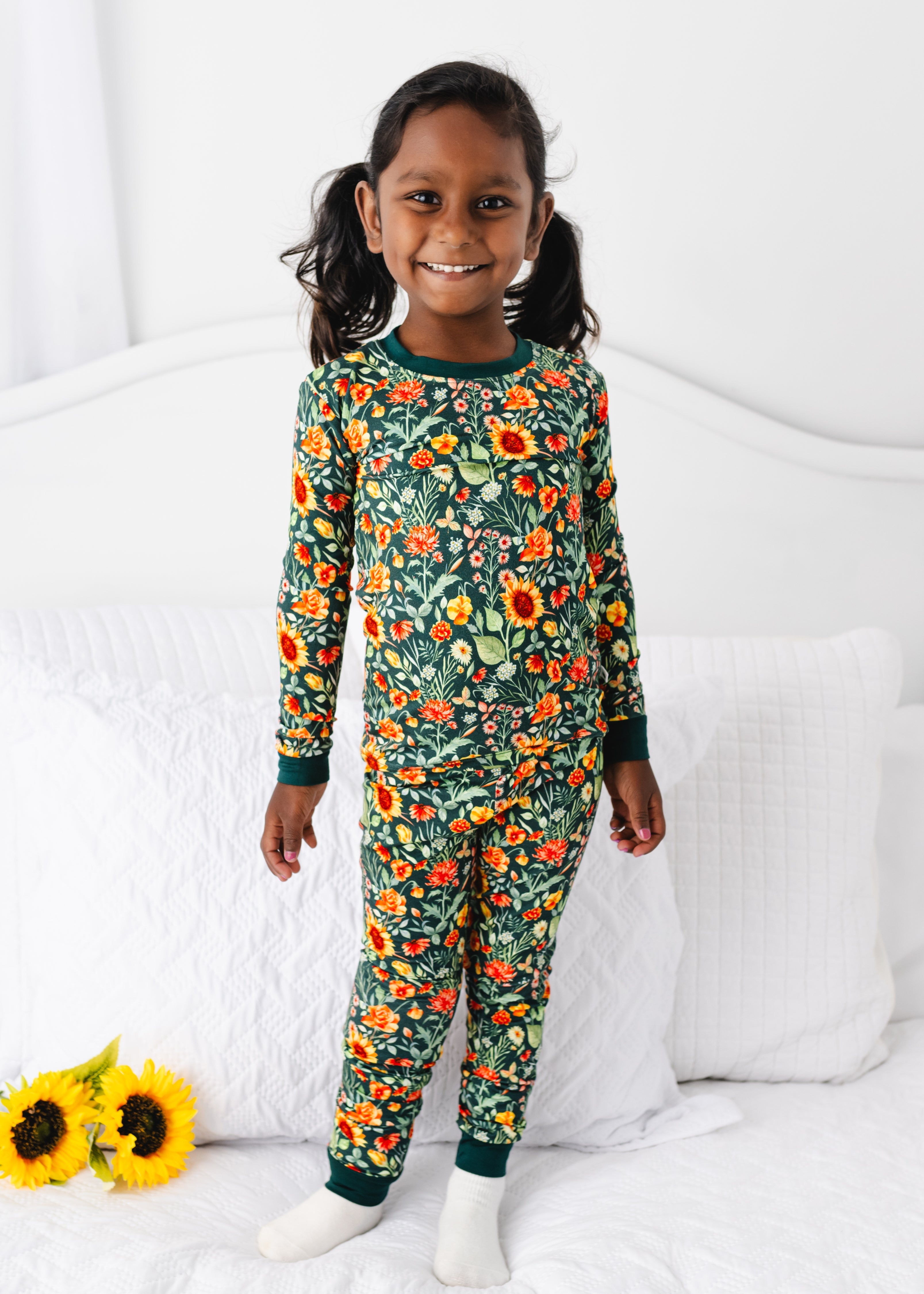 Flower Field Bamboo Pajama Set – Little Crowns & Capes