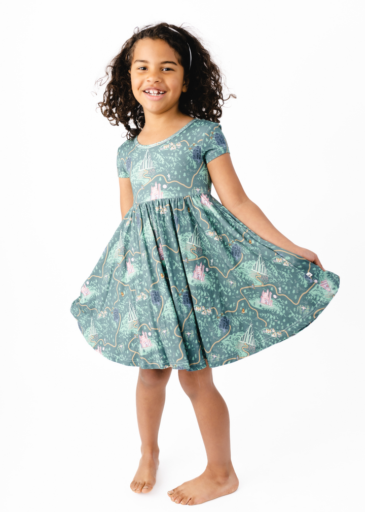 Emerald City Short Sleeve Twirl Dress