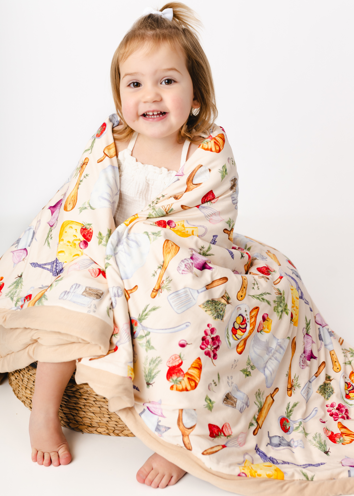 Tiny Chef Large Quilted Bamboo Blanket