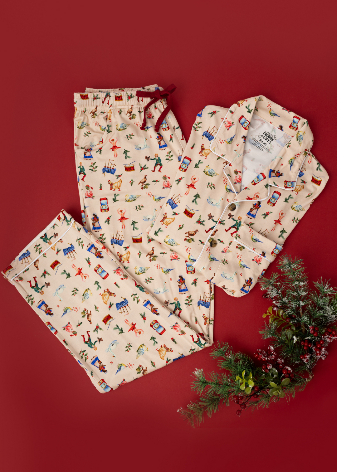 12 Days of Christmas Adult Luxurious Pajama Lounge Set