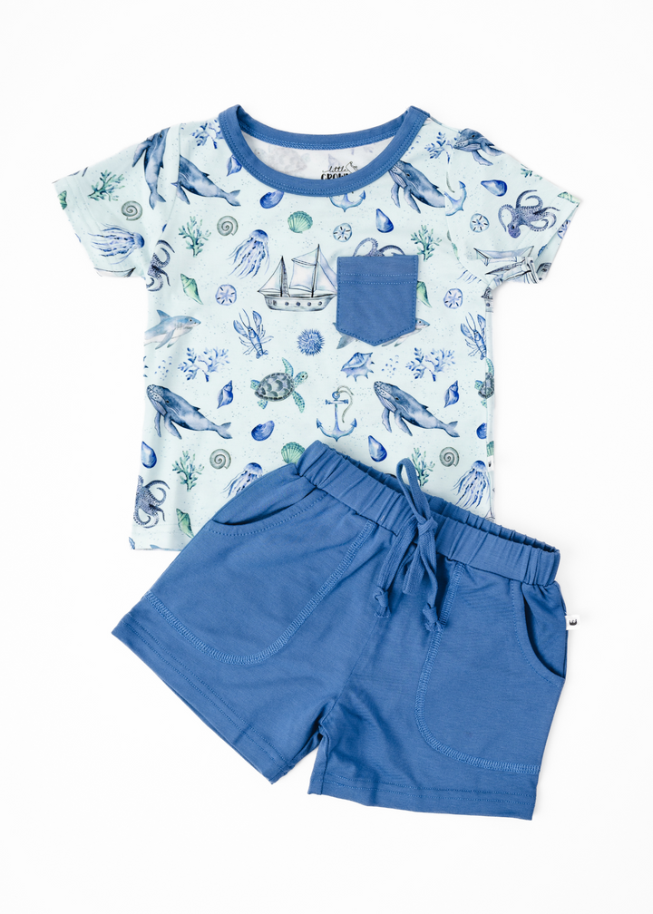 Sea Creatures Pocket Tee & Short Sets