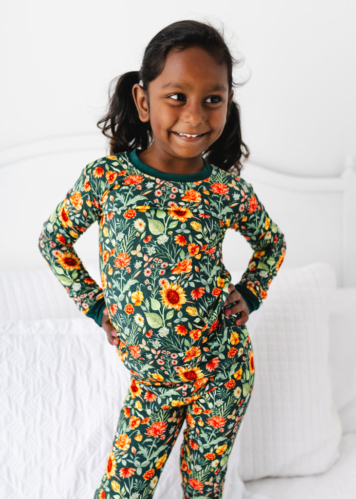 Flower Field Bamboo Pajama Set – Little Crowns & Capes