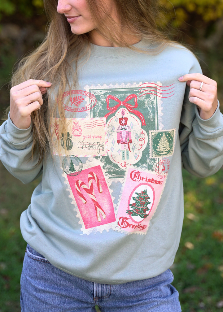 Christmas Post Card Sweatshirt