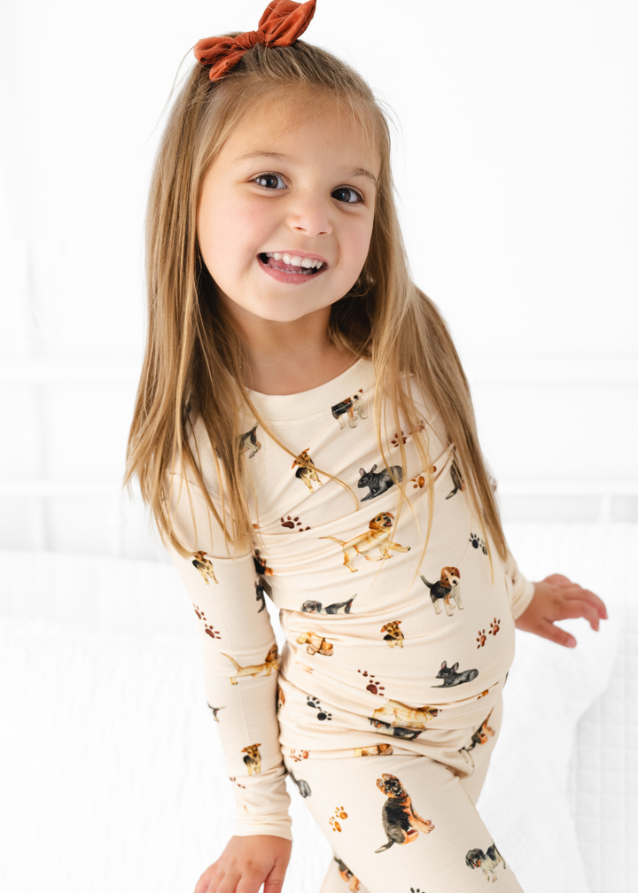 Puppies and Paw Prints Bamboo Pajama Set