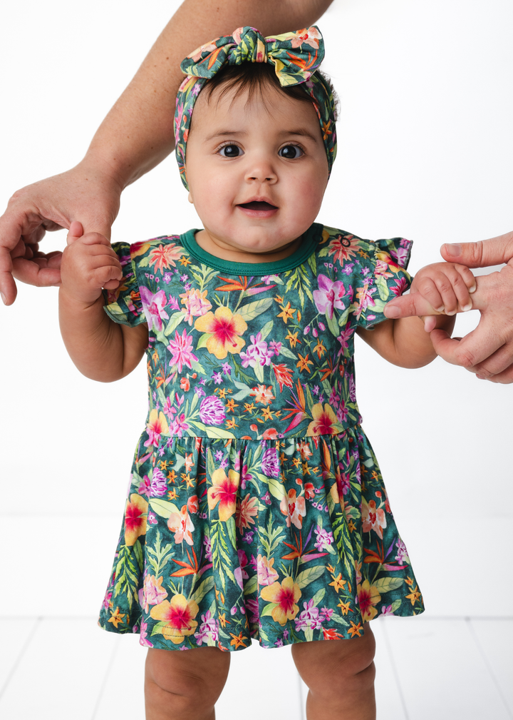 Ashley Floral Bamboo Flutter Dress