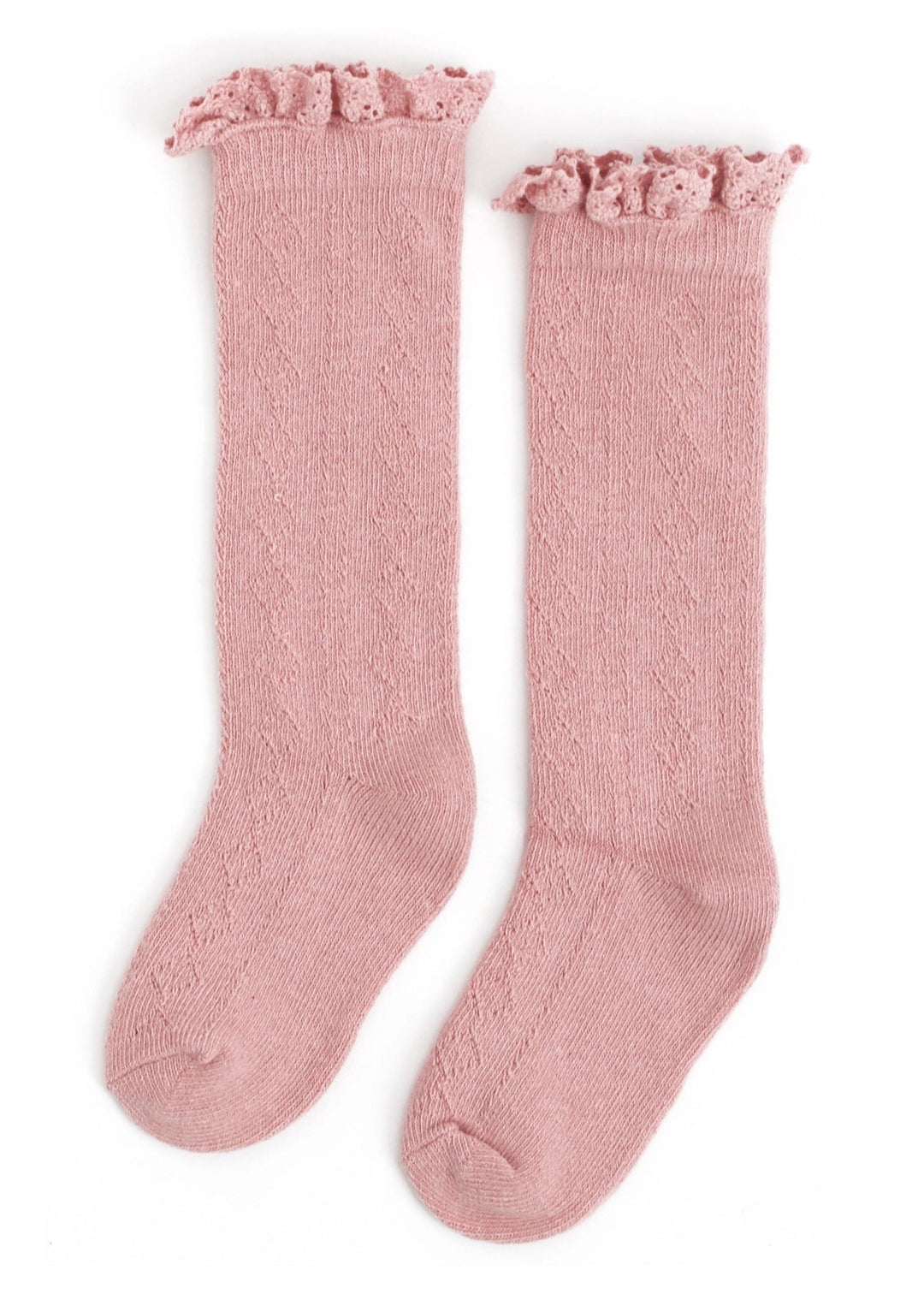 Blush Fancy Lace Top Knee High Socks