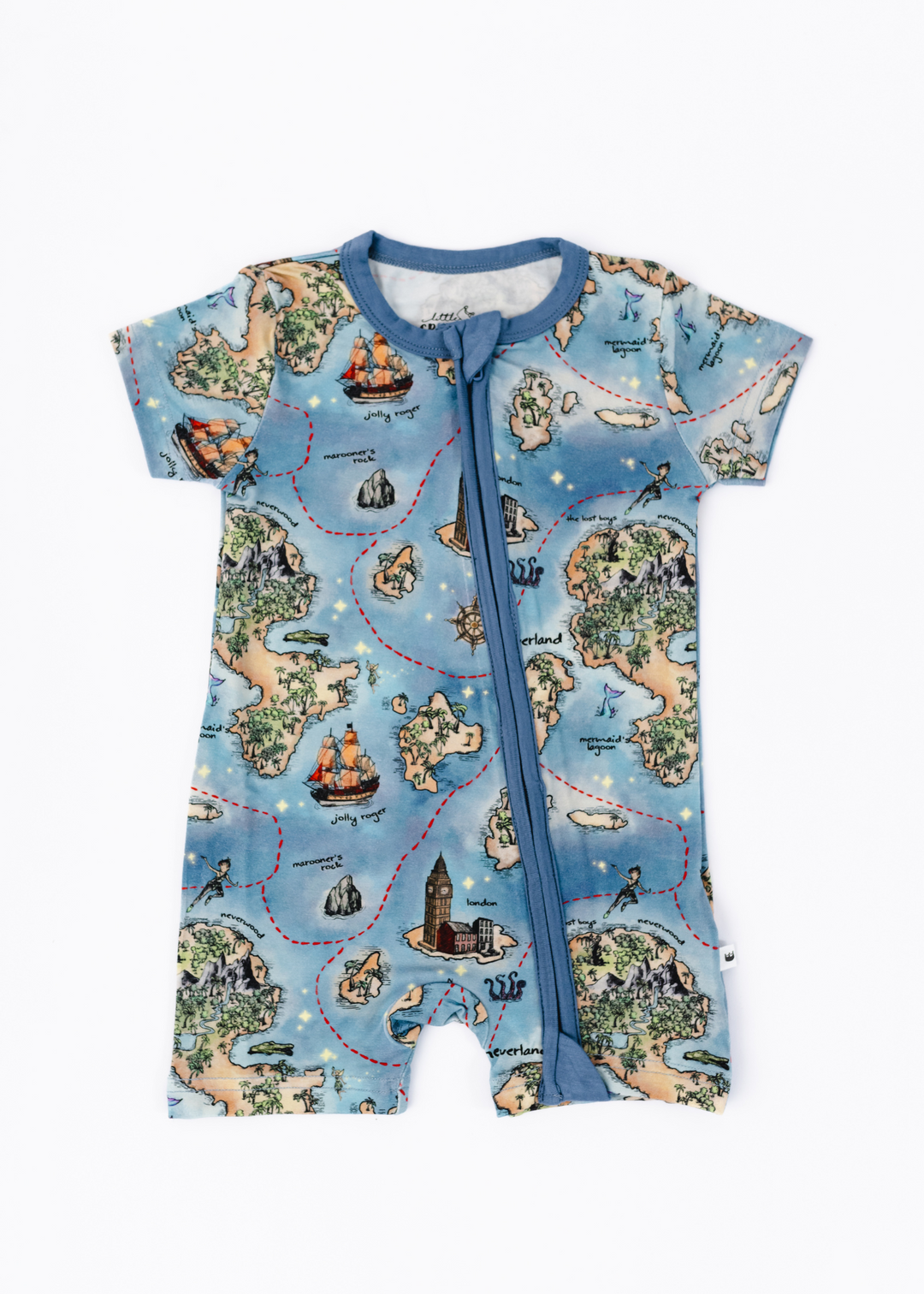 Neverland Map Shortie Romper