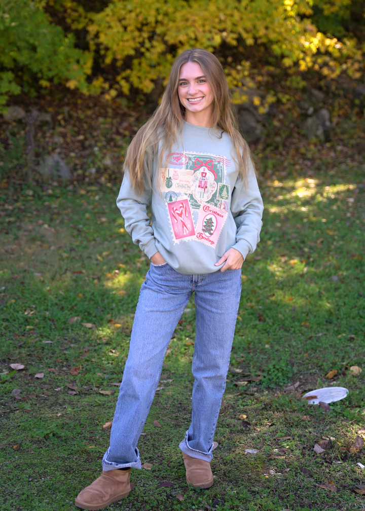 Christmas Post Card Sweatshirt