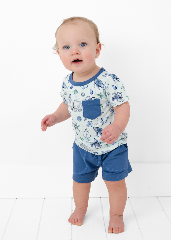 Sea Creatures Pocket Tee & Short Sets