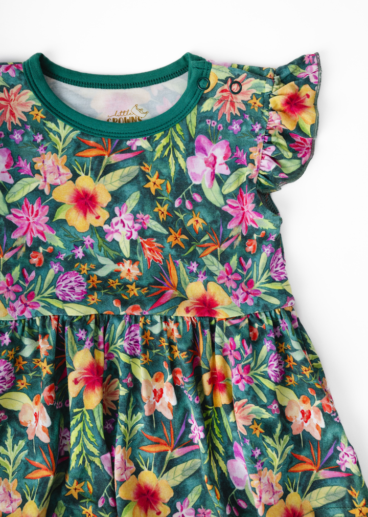 Ashley Floral Bamboo Flutter Dress