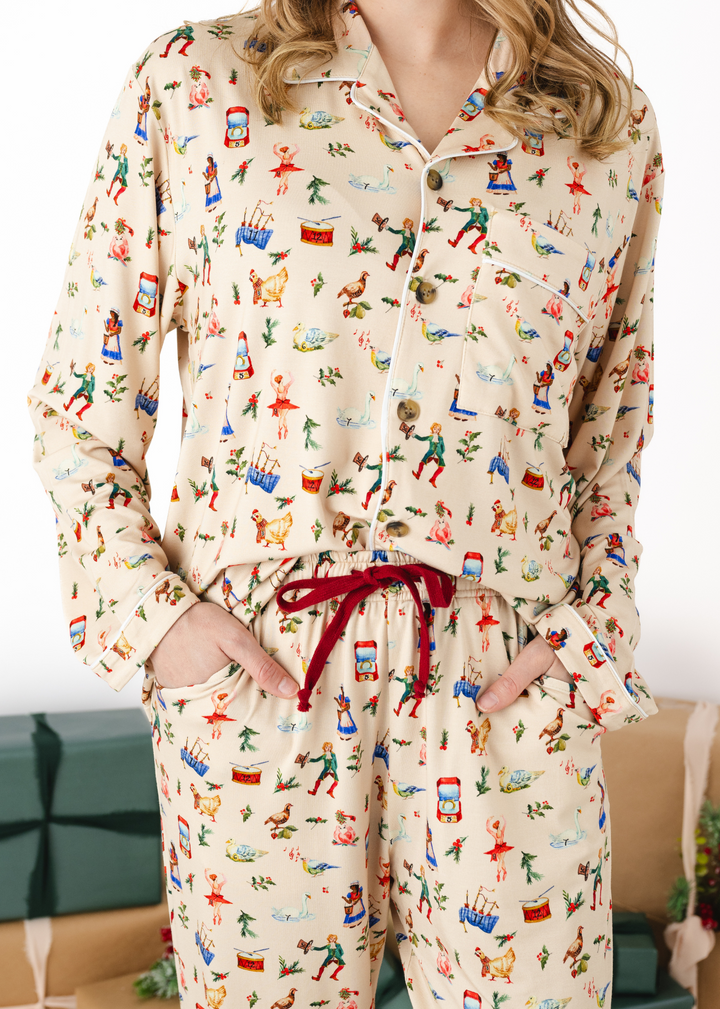 12 Days of Christmas Adult Luxurious Pajama Lounge Set