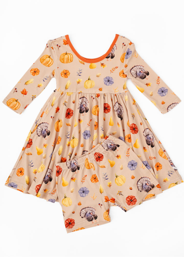 Lil Turkey Bamboo Twirl Dress