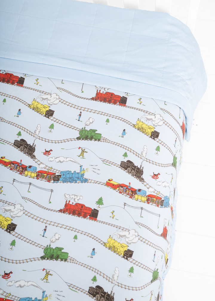 Little Engine that Could Large Quilted Bamboo Blanket
