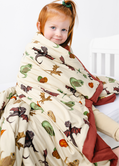 The Dragons Large Quilted Bamboo Blanket
