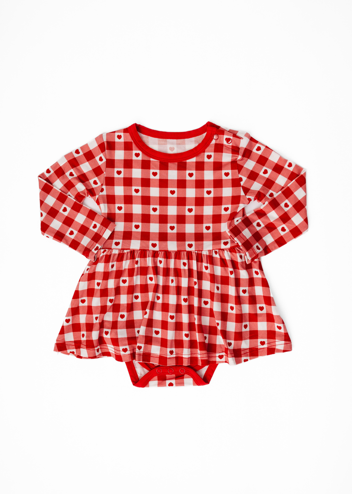 Plaid Heart Baby Dress