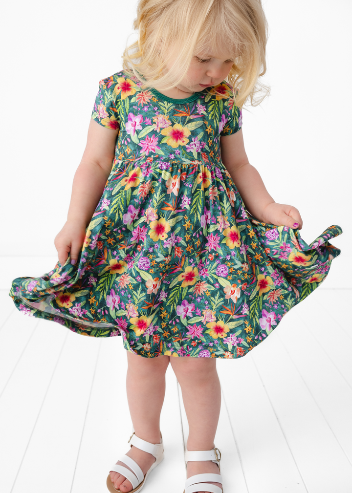 Ashley Floral Bamboo Twirl Dress