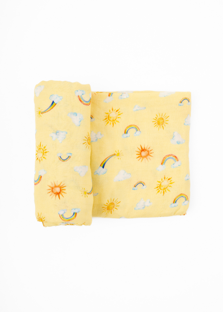 Sunshine & Rainbows Baby Swaddle Blanket