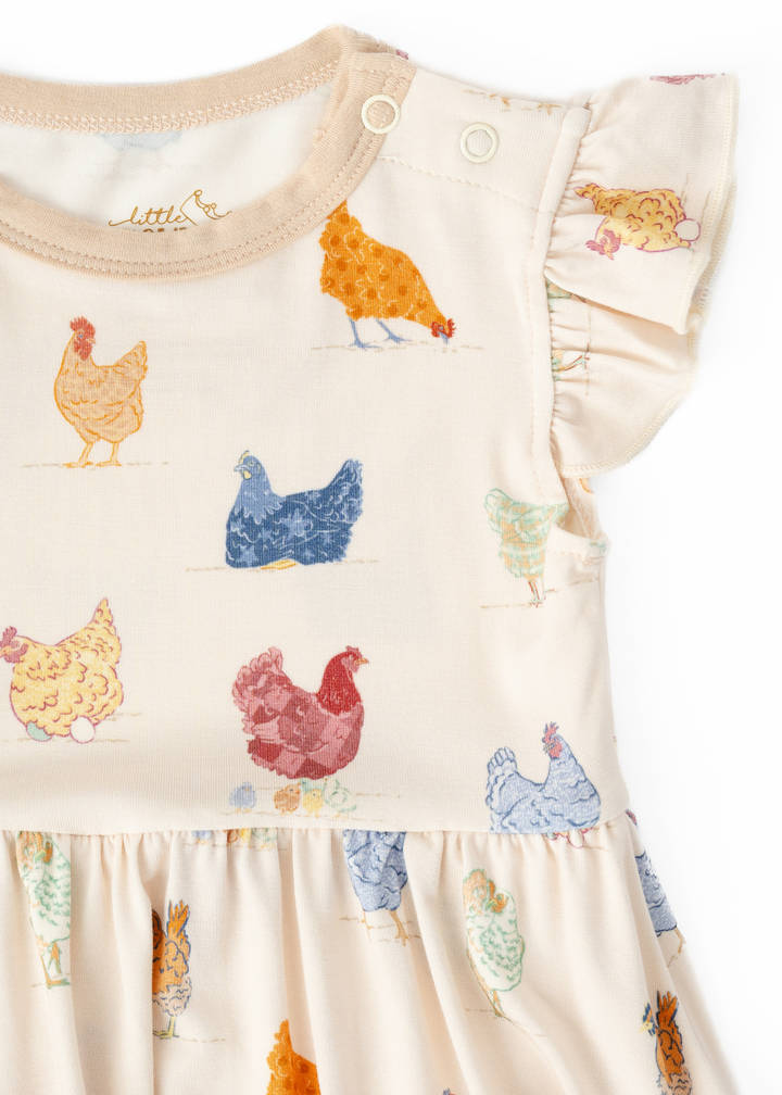 Chickens Baby Flutter Dress