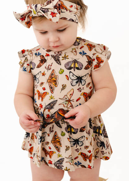 The Moths Cream Flutter Baby Dress