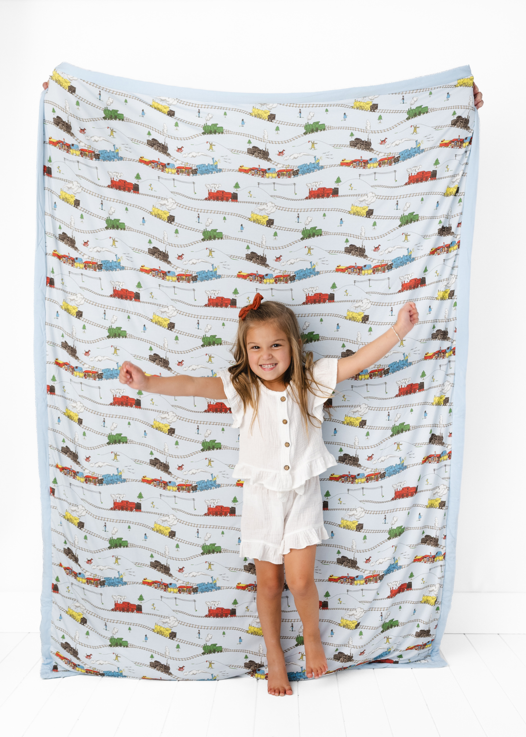 Little Engine that Could Large Quilted Bamboo Blanket