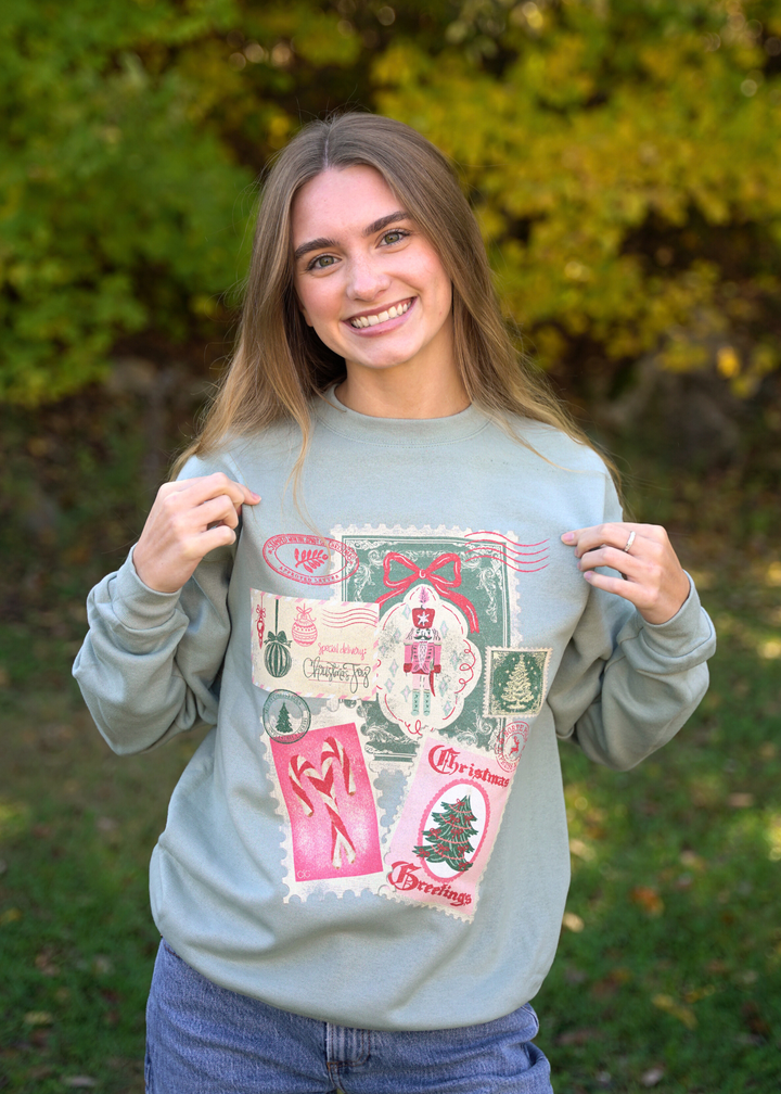 Christmas Post Card Sweatshirt