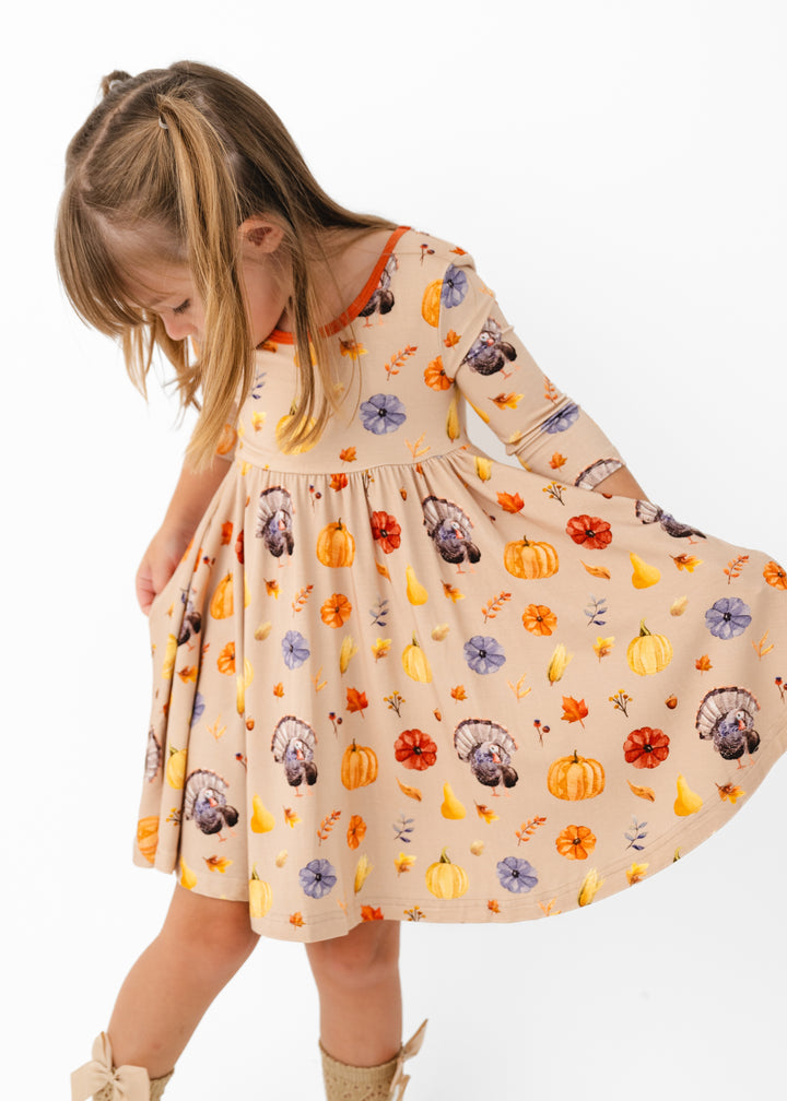 Lil Turkey Bamboo Twirl Dress