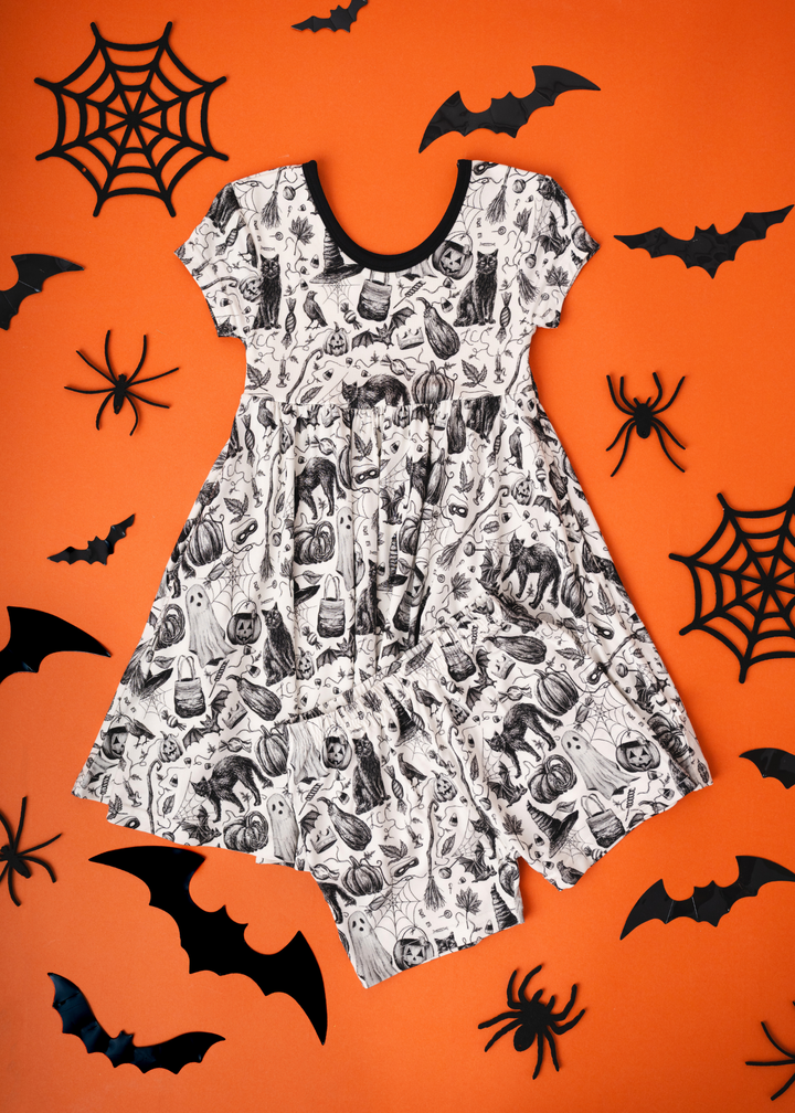 Bats & Cats Bamboo Twirl Dress