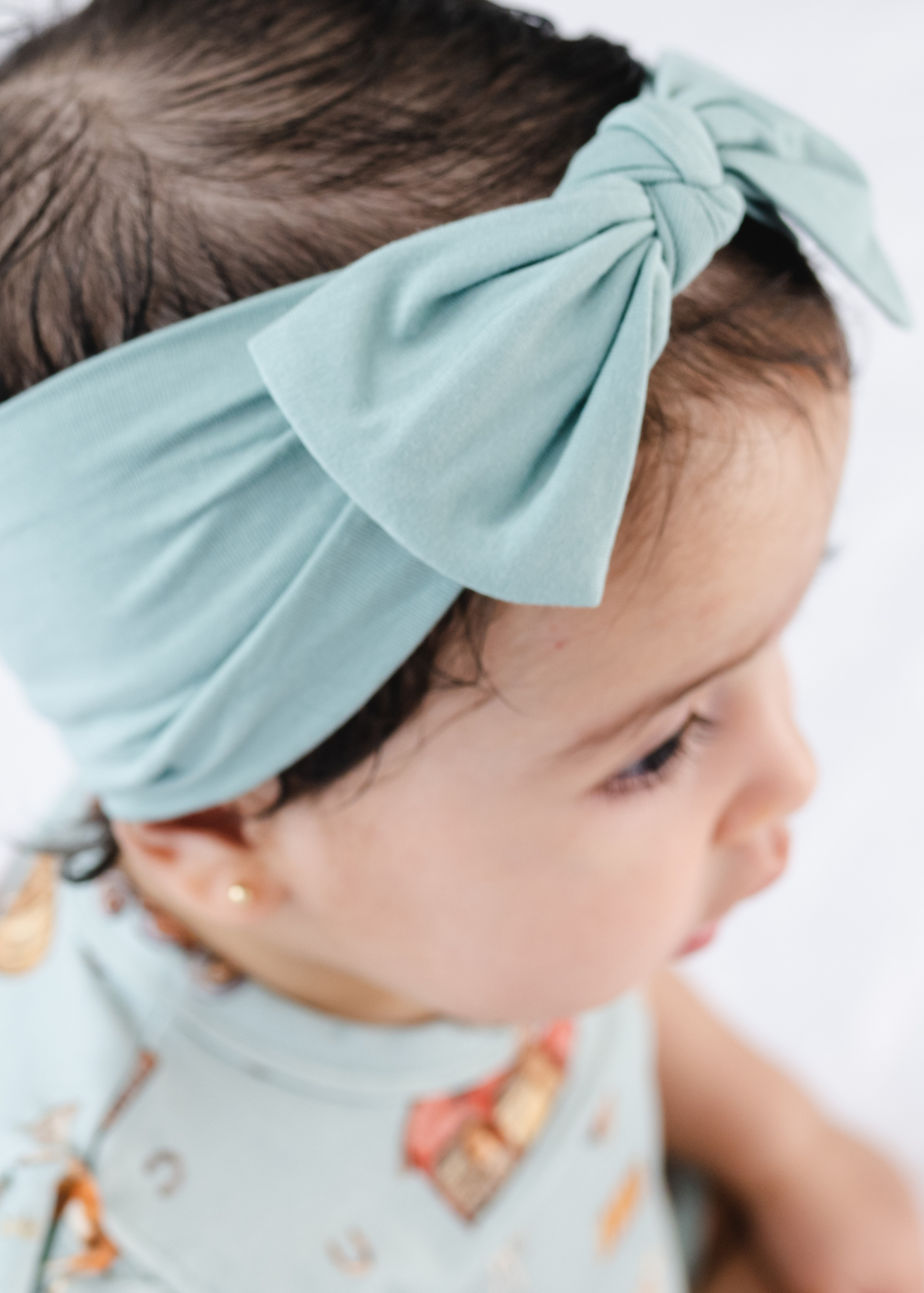 Teal Solid Color Hair Bow (Farm Collection)