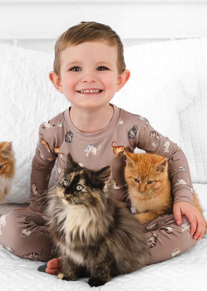 Cats and Coffee Bamboo Pajama Set
