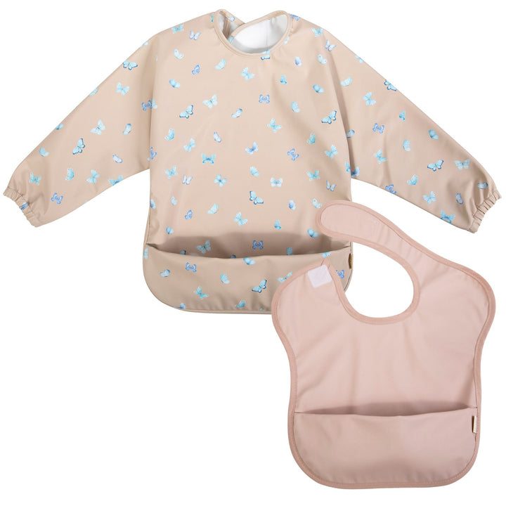 Smock Bib 2-pc Set - Butterflies