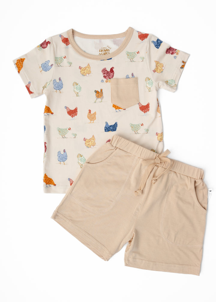 Chickens Pocket Tee & Short Set